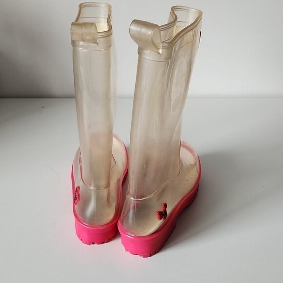 AMERICAN GIRL | Wellie Wishers Peek A Boo Wellies Clear Rain Boots sz 1/2 - Picture 6 of 7